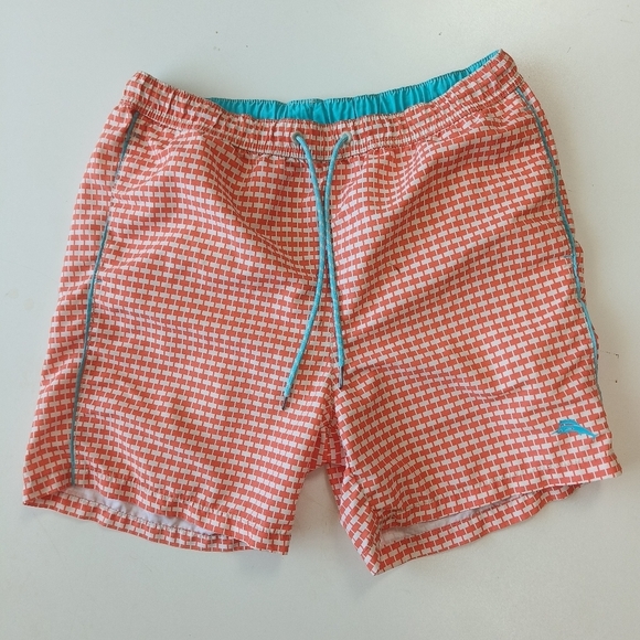 Tommy Bahama Relax orange/white men's swim shorts with safety briefs size M pool - Picture 1 of 11
